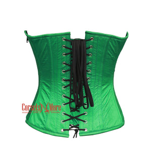 Scarlett Vesper Green Satin Sequins Plus Size Overbust Corset