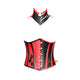 Morticia Addams Red And Black Leather Plus Size corset with Neck top