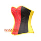 Red Yellow Black Satin German Flag Corset Waist Overbust Top