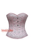 Seraphina Rose Light Pink Satin White Sequins Overbust Corset Top