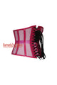 Hot Pink Sheer With PVC Leather Gothic Costume Underbust Corset Waist Training Top