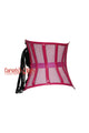 Hot Pink Sheer With PVC Leather Gothic Costume Underbust Corset Waist Training Top