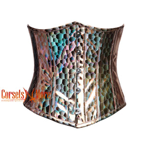 Ophelia Ironhart Brown Honeycomb Leather Corset Underbust Corset Top