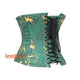 Emerald Green With Golden Touch Cotton Underbust Waist Cincher Corset