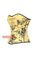 Yellow Printed Zipper Corset Costume Overbust Bustier Top