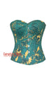 Emerald Green With Golden Touch Cotton Gothic Costume for Overbust Corset Top