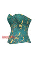 Emerald Green With Golden Touch Cotton Gothic Costume for Overbust Corset Top