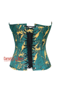 Emerald Green With Golden Touch Cotton Gothic Costume for Overbust Corset Top