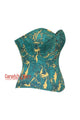 Emerald Green With Golden Touch Cotton Gothic Costume for Overbust Corset Top