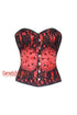 Elowen Nightgold Red Satin Black Sequins Handmade Overbust Corset