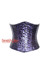 Lilith Thornwood Purple Leaf Leather Gothic Underbust Plus Size Corset Top