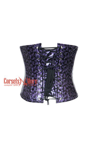 Purple Leaf Leather Gothic Costume Steampunk Underbust Corset