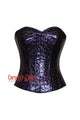 Plus Size Purple Leaf Leather Gothic Costume Steampunk Overbust Corset Top