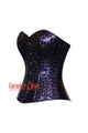 Plus Size Purple Leaf Leather Gothic Costume Steampunk Overbust Corset Top