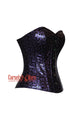 Plus Size Purple Leaf Leather Gothic Costume Steampunk Overbust Corset Top