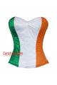 Green White Orange Satin Ireland Flag Corset Overbust Costume