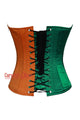 Green White Orange Satin Ireland Flag Corset Overbust Costume