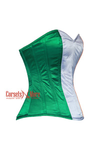 Green White Orange Satin Ireland Flag Corset Overbust Costume