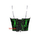 Women’s Green Satin Net Overlay Crop Corset Overbust Bustier Plus Size Corset Top