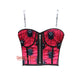 Squid Game Printed Red Satin Crop Corset Overbust Bustier Steampunk Halloween Costume