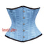 Light Blue Satin Steel Boned Steampunk costume Underbust Corset Gothic Costume