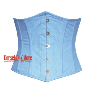 Light Blue Satin Burlesque Costume Underbust Corset