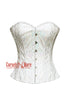 White Honeycomb Leather Halloween Costume Overbust Corset Top