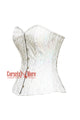 White Honeycomb Leather Halloween Costume Overbust Corset Top