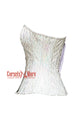White Honeycomb Leather Halloween Costume Overbust Corset Top