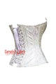 White Honeycomb Leather Halloween Costume Overbust Corset Top