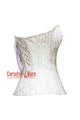 White Honeycomb Leather Halloween Costume Overbust Corset Top