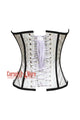 White Honeycomb Leather With Black Stripes Costume Overbust Corset Top