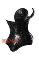 Black Pvc leather Underbust Corset With Cup Gothic Halloween Costume Steel Boned Top