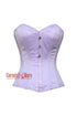 Plus Size Women’s Lilac Satin Overbust Lavender Corset Waist Training Gothic Christmas Costume
