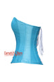 Light Blue Silk Overbust Corset Waist Training Gothic Christmas Costume