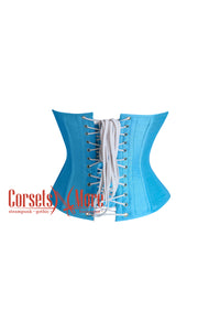 Isabella Fairbloom Light Blue Silk Underbust Gothic Christmas Corset Top