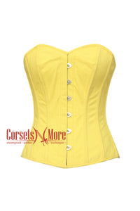 Women’s CorsetsNmore Yellow Cotton Overbust Corset Waist Training Gothic Christmas Costume