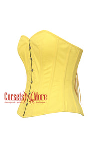 Women’s CorsetsNmore Yellow Cotton Overbust Corset Waist Training Gothic Christmas Costume