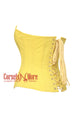 Women’s CorsetsNmore Yellow Cotton Overbust Corset Waist Training Gothic Christmas Costume