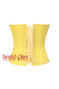 Women’s CorsetsNmore Yellow Cotton Overbust Corset Waist Training Gothic Christmas Costume