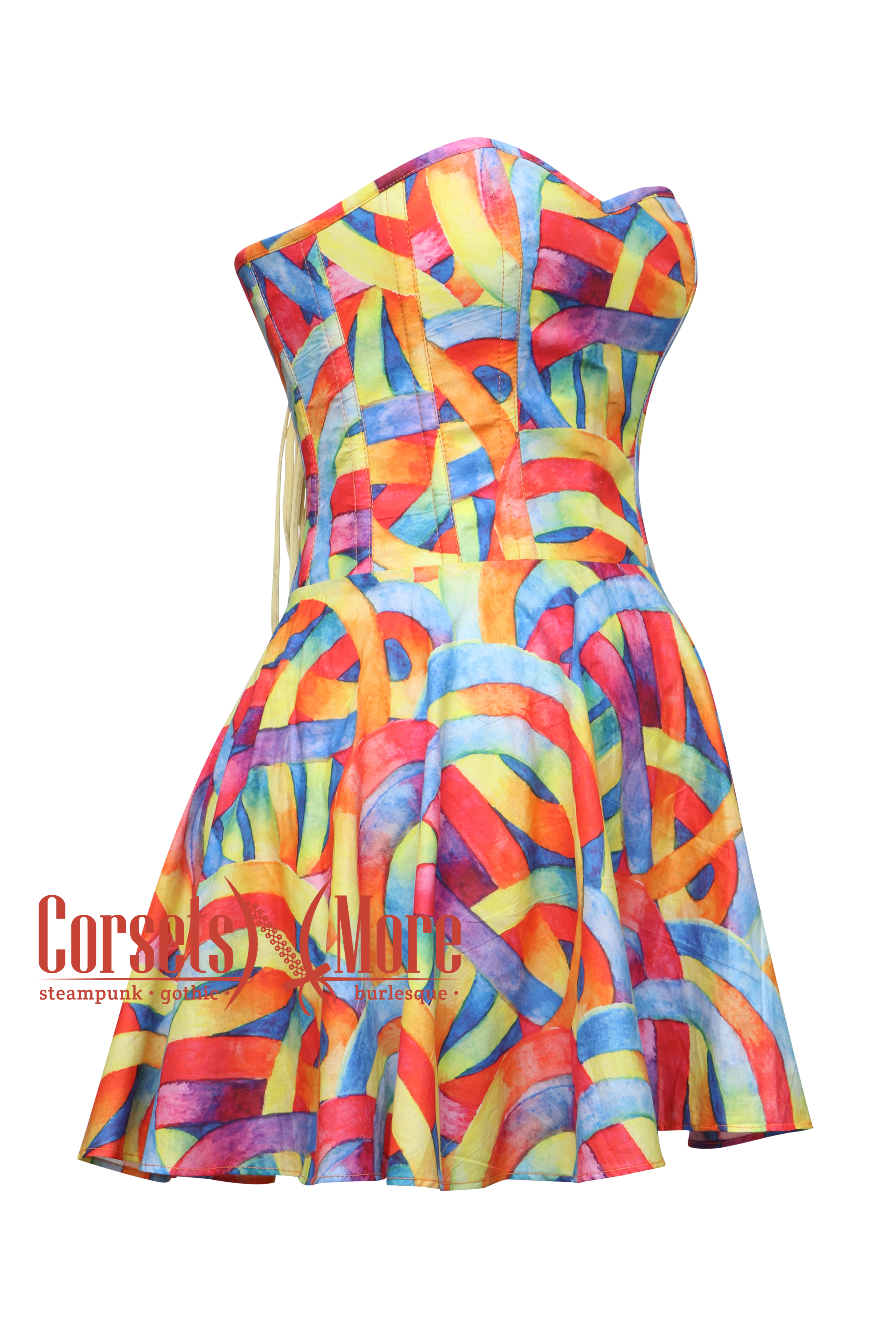 rainbow corset dress Vintage Gothic Rainbow Wedding Dresses Sweetheart... From Elegantweddings, $149.49