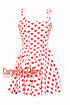 White Satin With Hearts Printed Shoulder Strap Overbust Corset Dress Gothic Costume