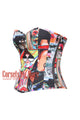 Graffiti Printed Cotton Overbust Corset Gothic Costume