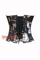 Pumpkin Printed Black Cotton Overbust Corset Halloween Costume