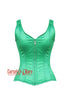 Emerald Faye Green Satin Shoulder Strap Gothic Overbust Corset Top