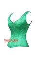 Emerald Faye Green Satin Shoulder Strap Gothic Overbust Plus Size Corset Top