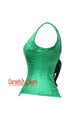 Emerald Faye Green Satin Shoulder Strap Gothic Overbust Plus Size Corset Top