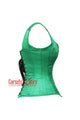 Emerald Faye Green Satin Shoulder Strap Gothic Overbust Plus Size Corset Top