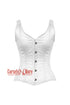 White Satin Shoulder Strap Gothic Overbust Plus Size Corset  Top