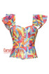 Rainbow Inspired Pride Colorful Cotton Corset With Shoulder Straps Overbust Bustier Costume